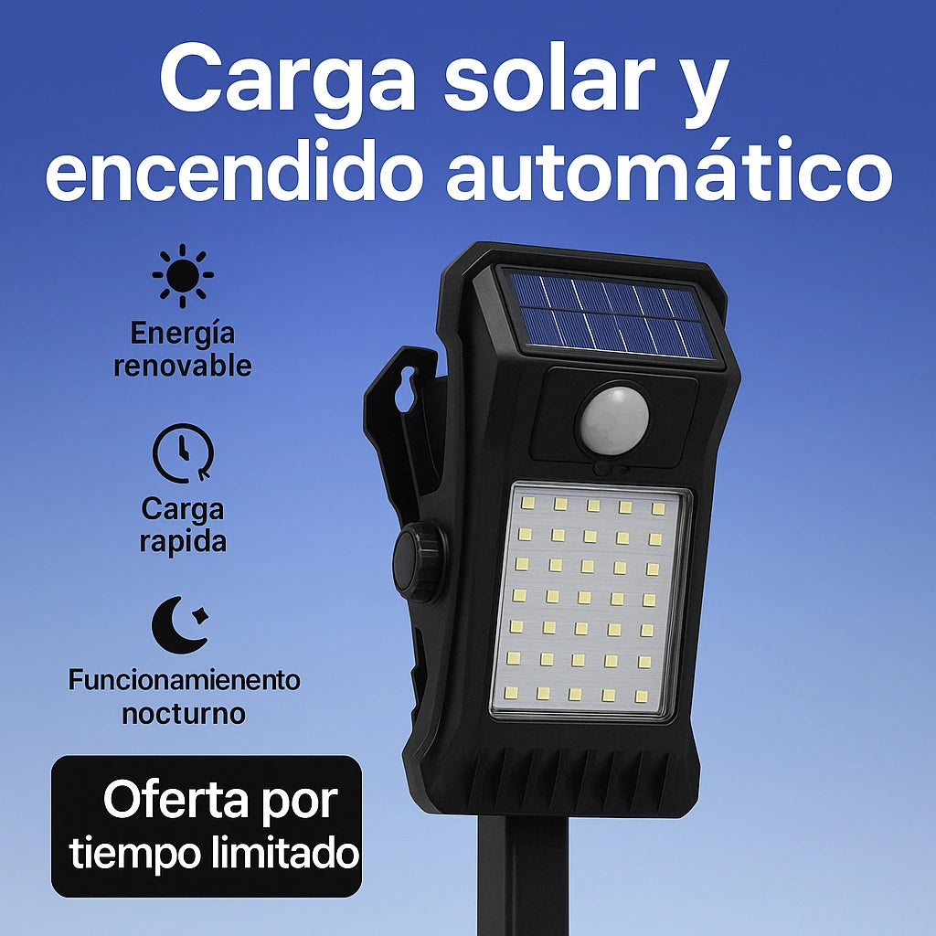 Solvix®️|Luz Solar Inteligente con Clip y Sensor de Movimiento