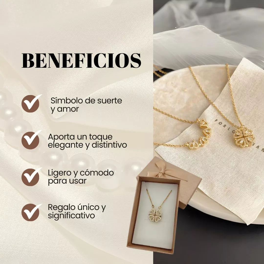LuvTrove®️|Collar Trébol Corazón