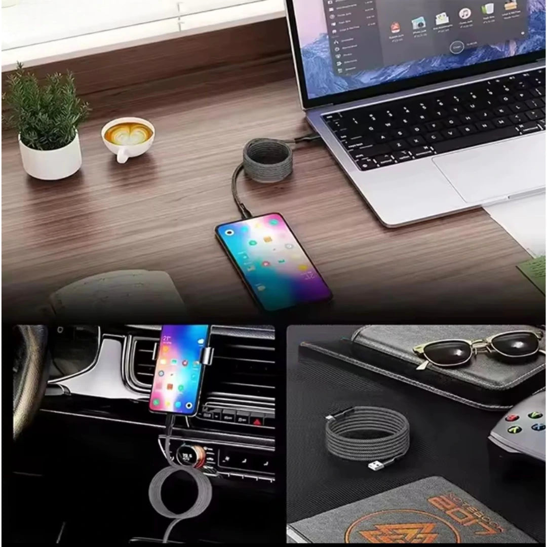 CableMag®️|Cable USB Magnético Enrrollable
